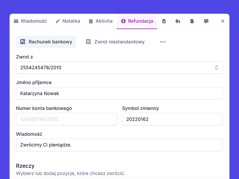 Noty korygujące i zwroty środków za pomocą kilku kliknięć