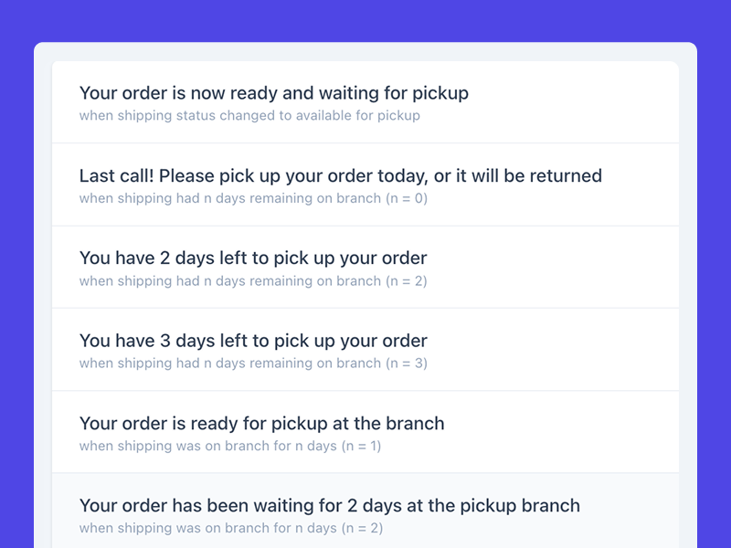 Email notifikace Tracking EN