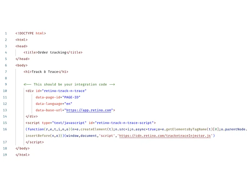 Betten Sie den Code auf Ihrer Seite ein