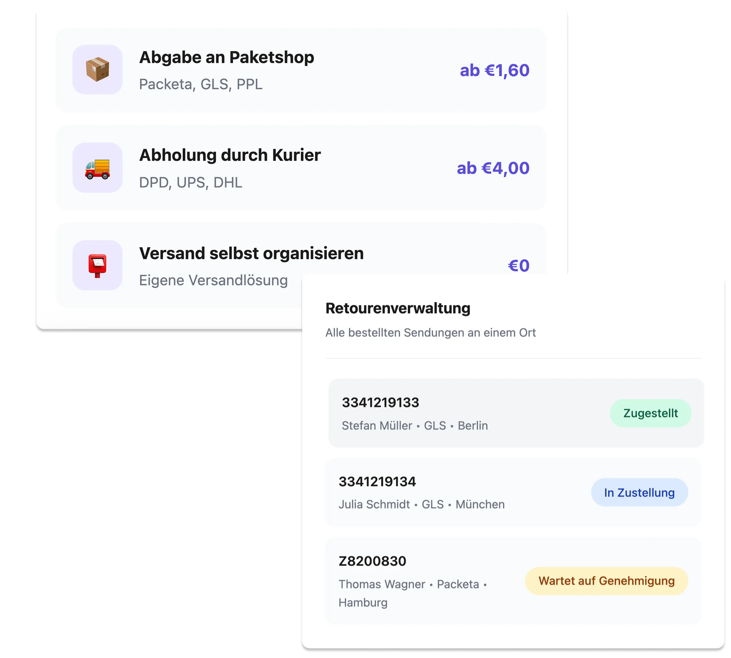 Zpětná doprava DE