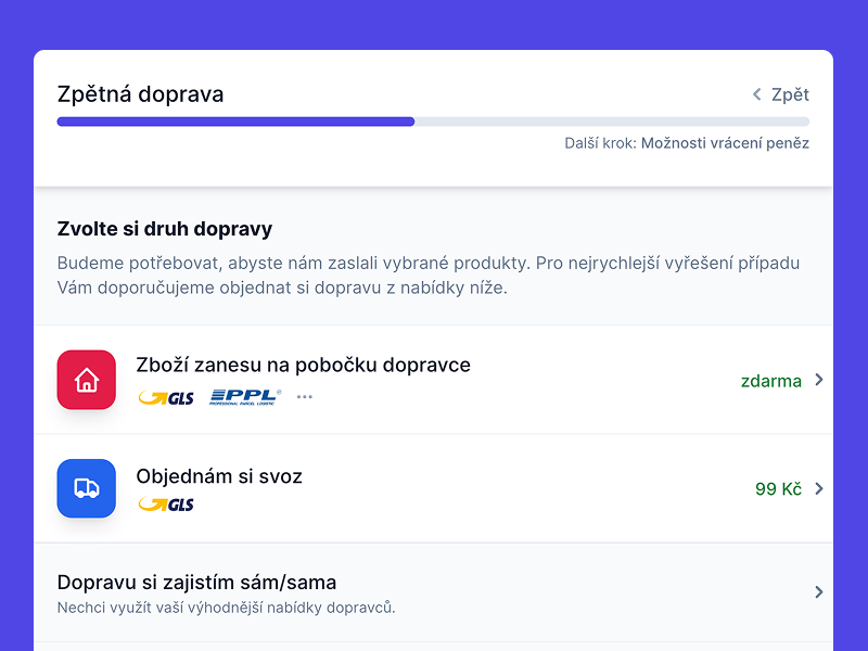Zpětná doprava Returns CS