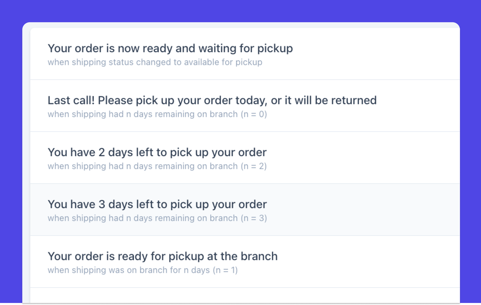 Automated customer notifications