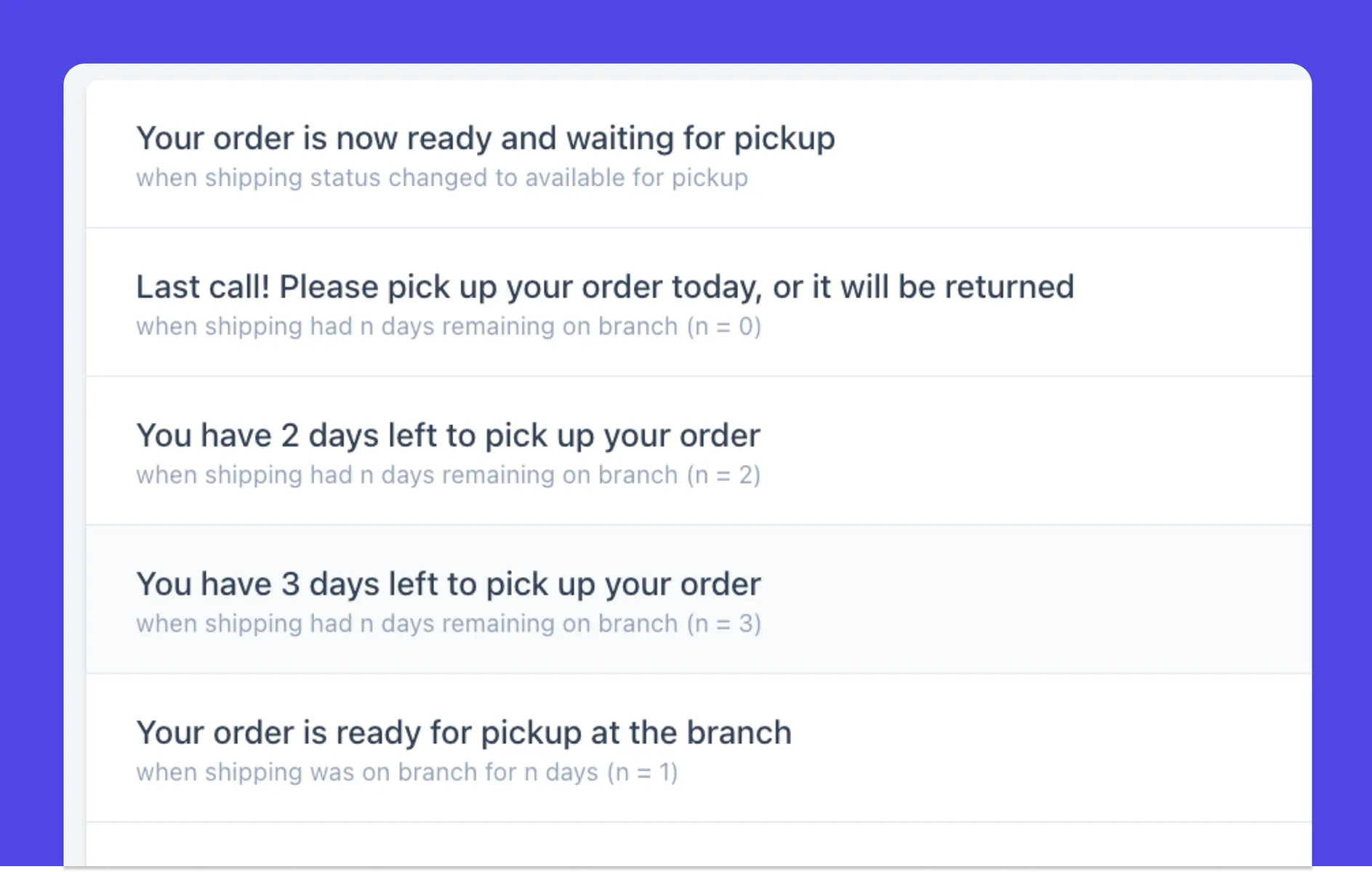 Automated customer notifications