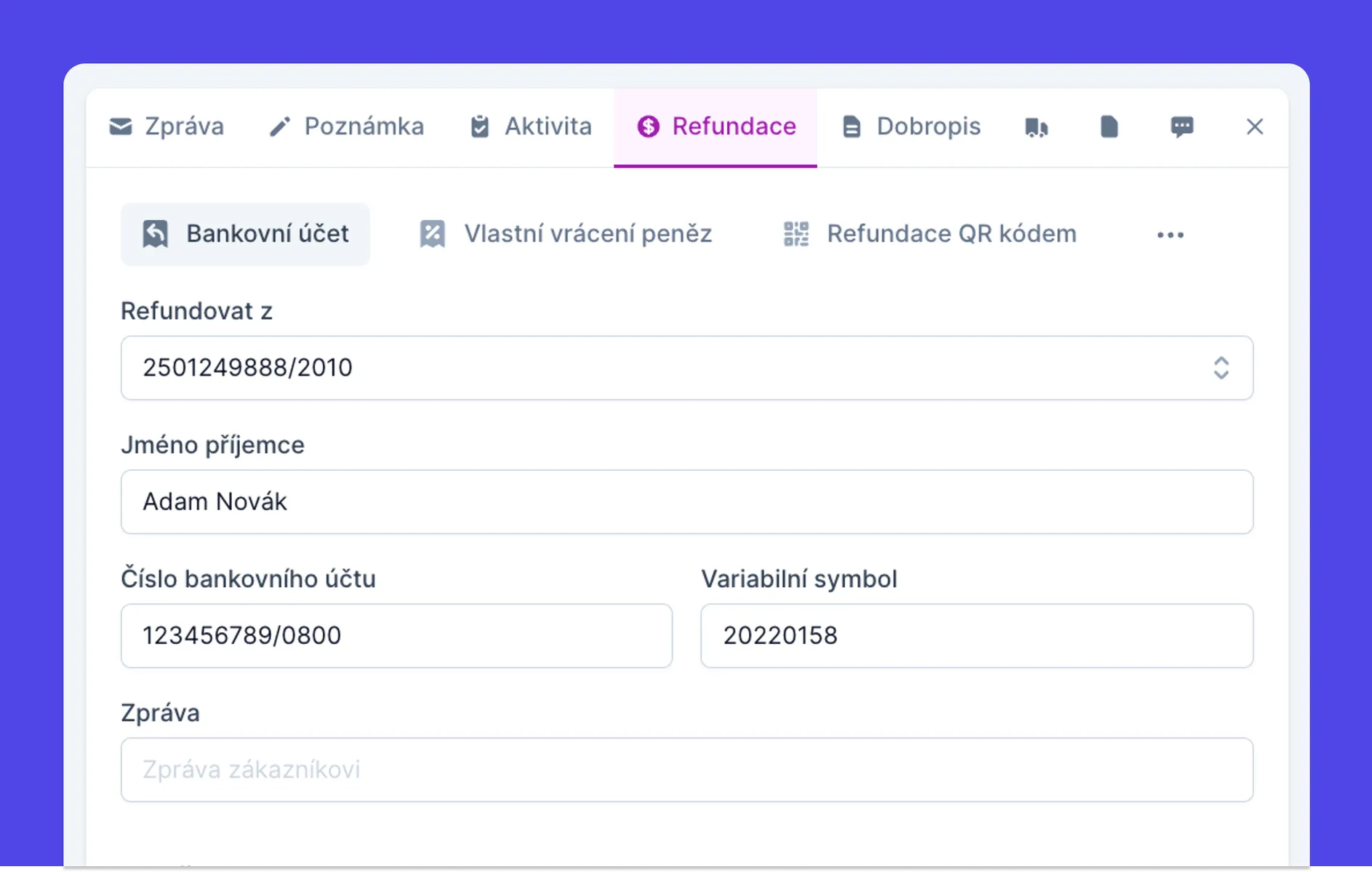 Refundace a dobropisy na pár kliknutí