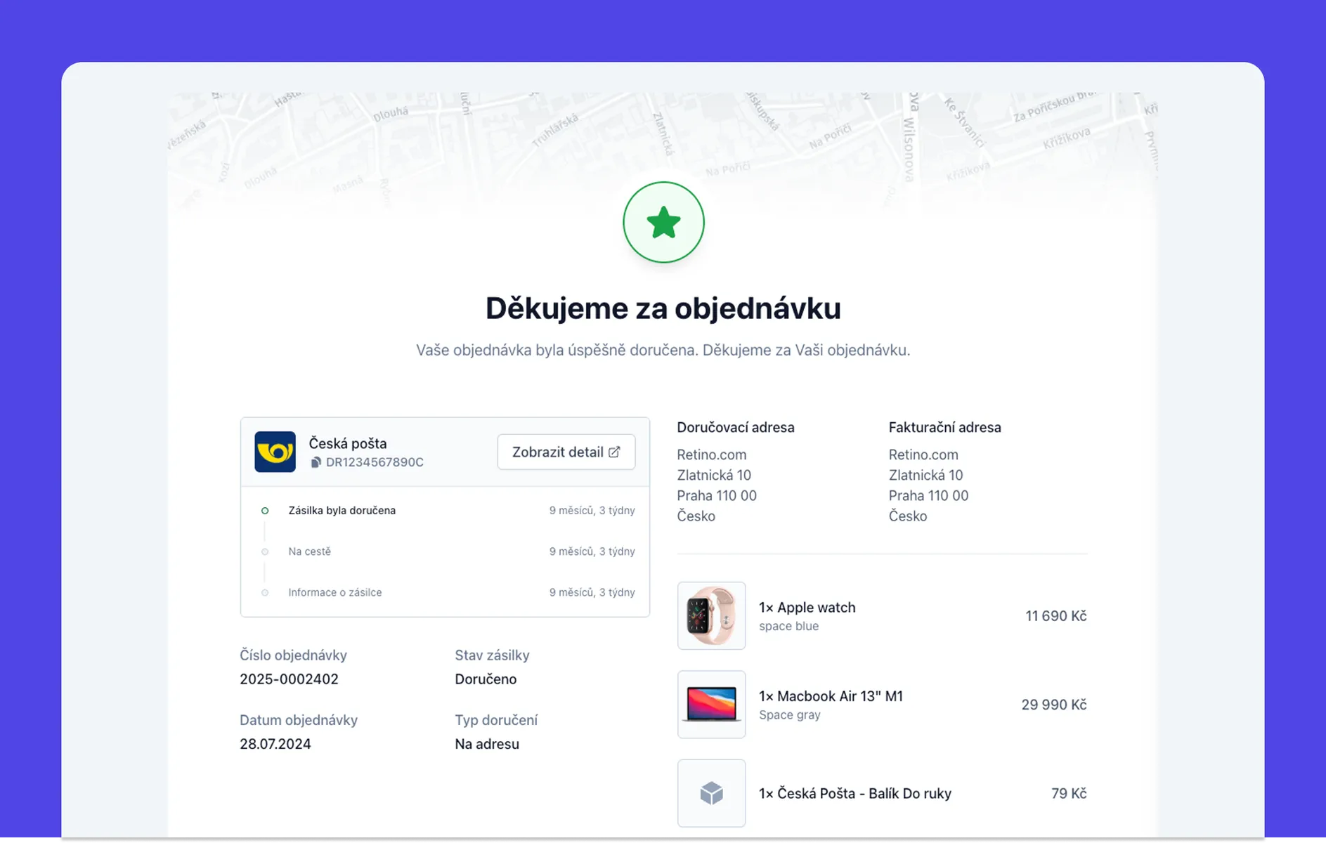 Track & Trace directly on your website